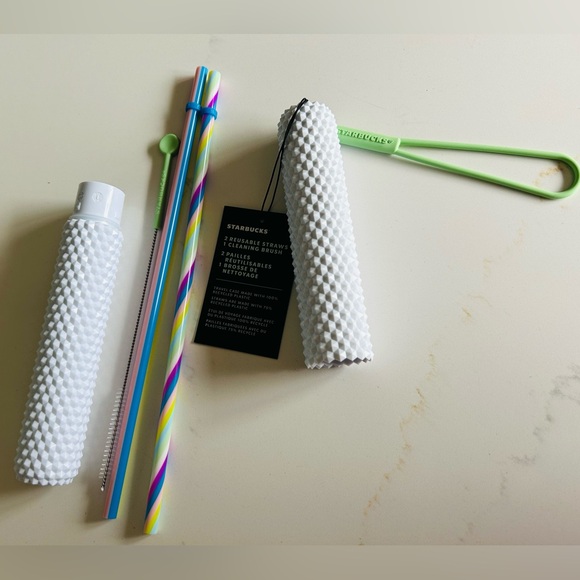 Starbucks Other - Starbucks travel case with 2 reusable straws and cleaning brush NWT
